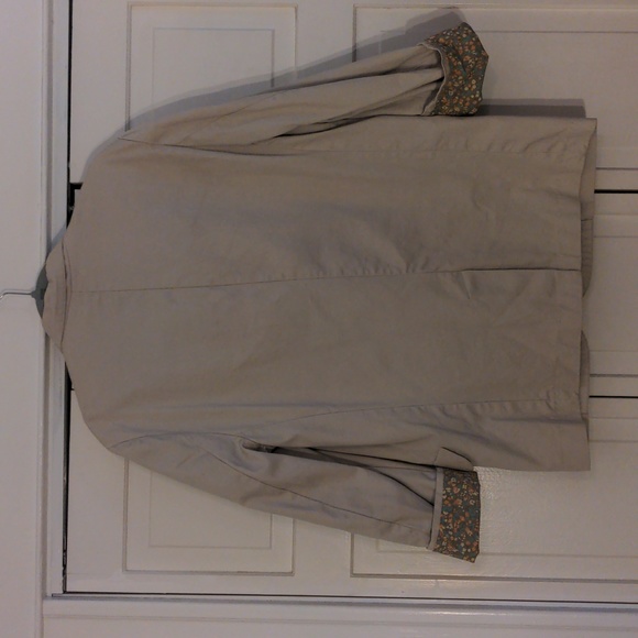 ⭐ 2 / $12 Gap size M extra long khaki blazer with roll up pattern sleeves - Picture 6 of 6